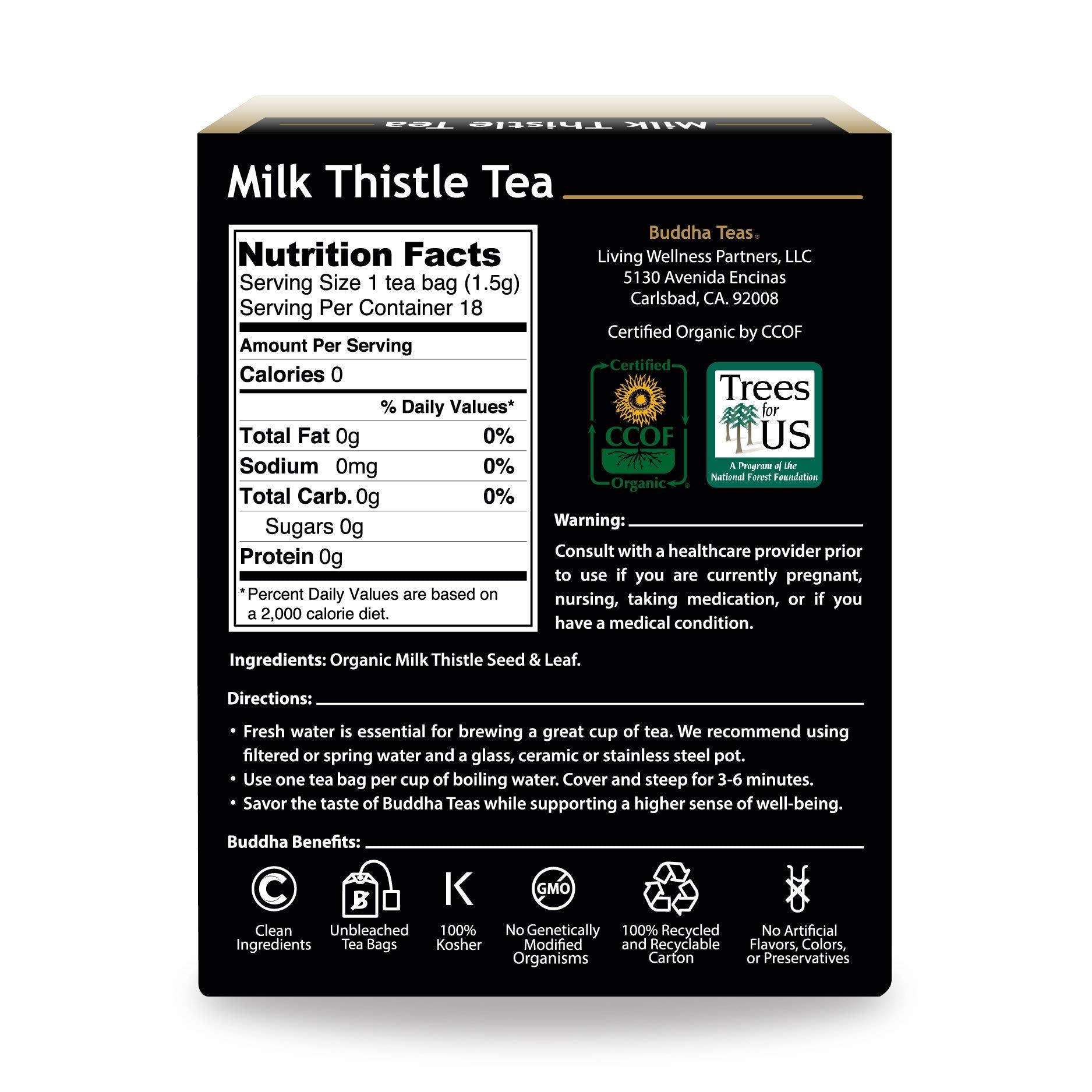 Buddha Teas Milk Thistle Tea cup ready for a calming, caffeine-free sip