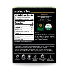 Brewing Buddha Teas Moringa Tea yields a bright, caffeine-free cup.