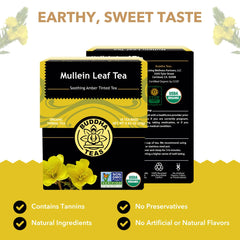 Buddha Teas Mullein Leaf dried leaves, single-ingredient purity for brewing