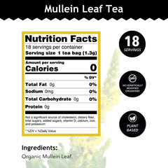 Buddha Teas Mullein Leaf tea cup steeping, perfect for a calming daily ritual