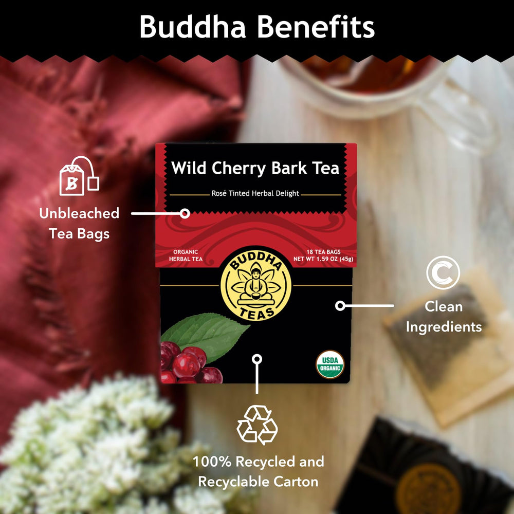 Buddha Teas organic OU Kosher certification badge signals purity and clean ingredients.