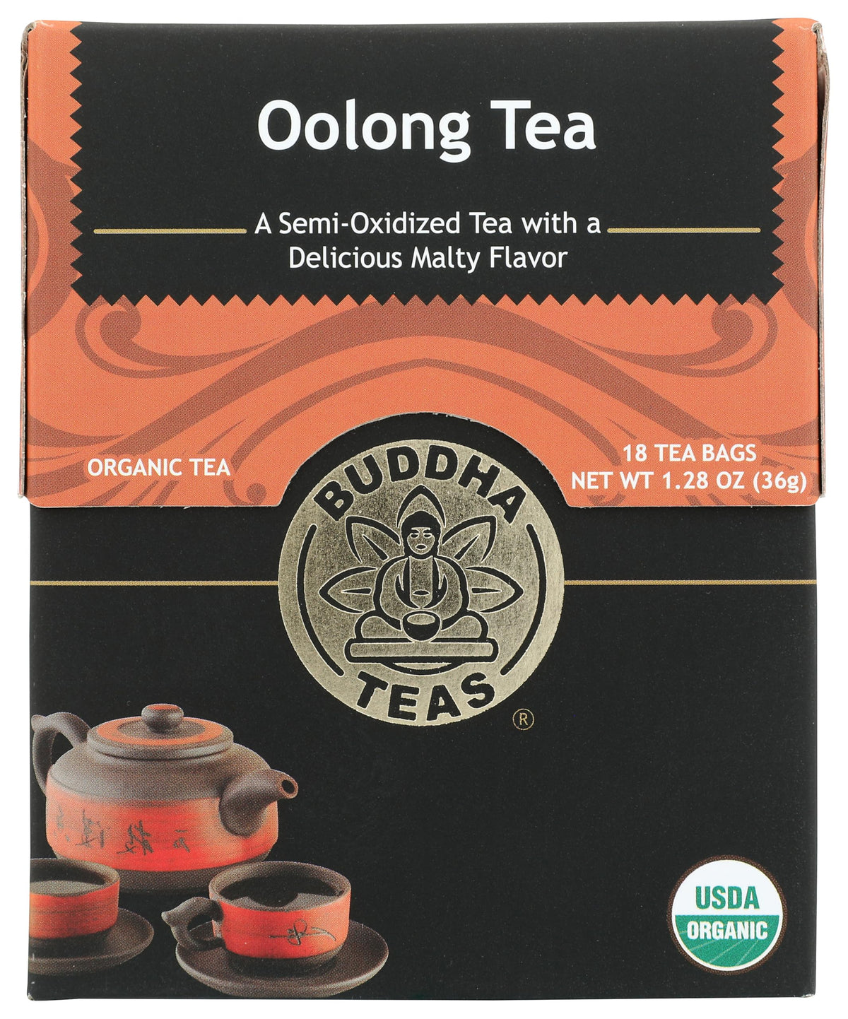 Buddha Teas Organic Oolong Tea bags ready to brew for a smooth morning.