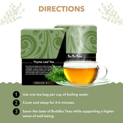 Buddha Teas Organic Thyme features antioxidants for daily wellness.