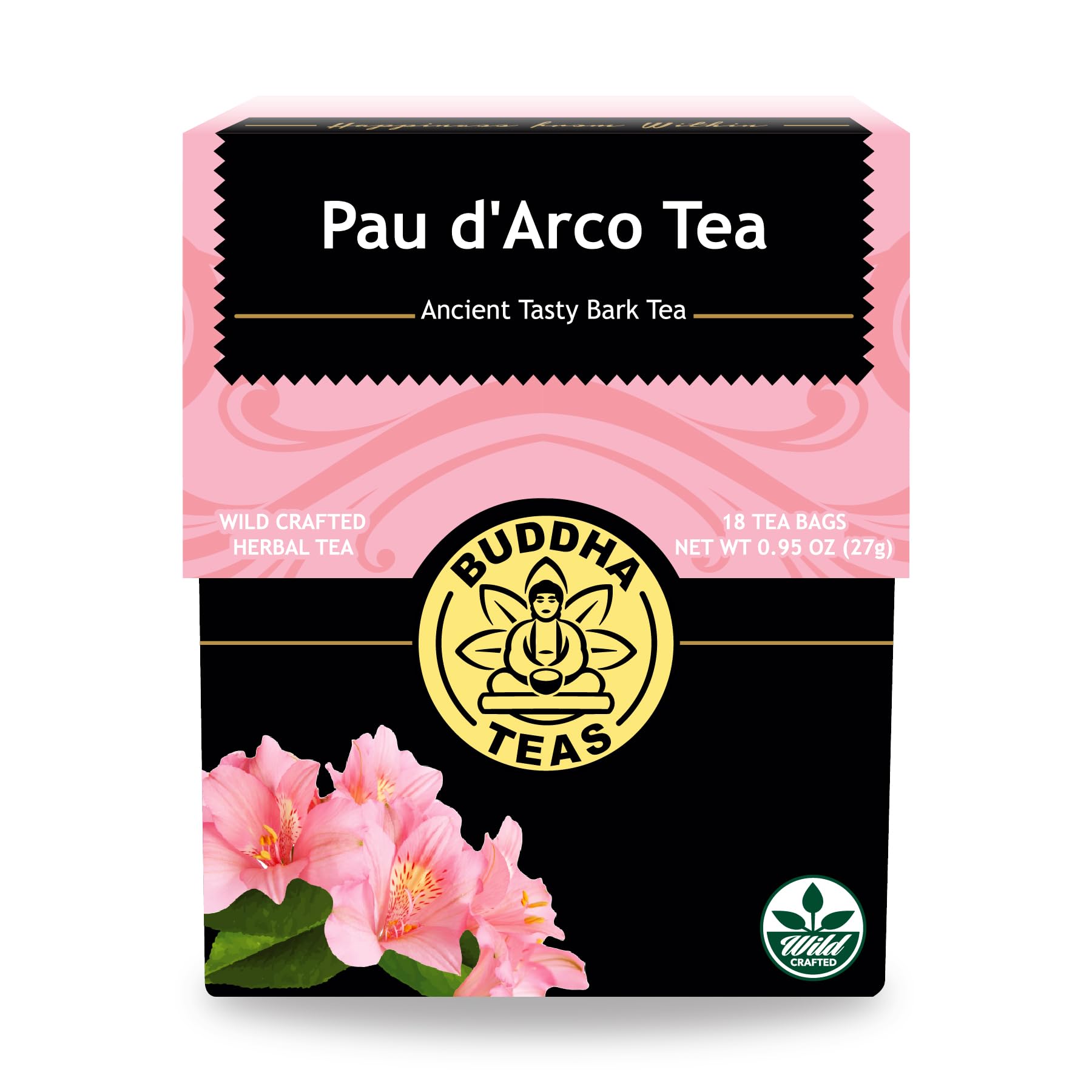Buddha Teas Pau d'Arco tea bags ready for a pure brew