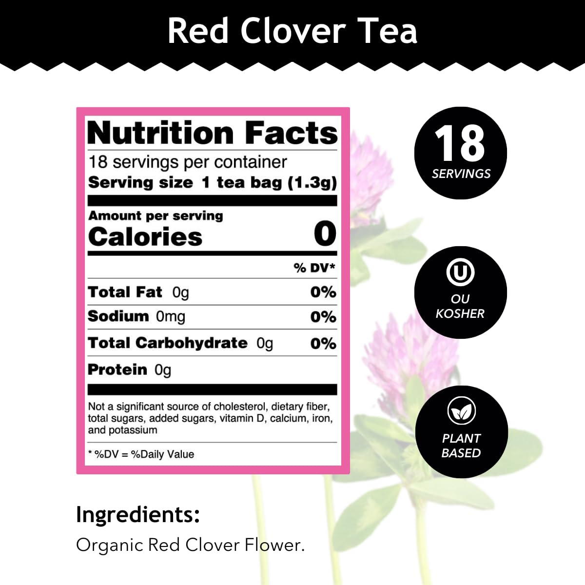 Buddha Teas red clover dried flowers closeup for warm earthy aroma