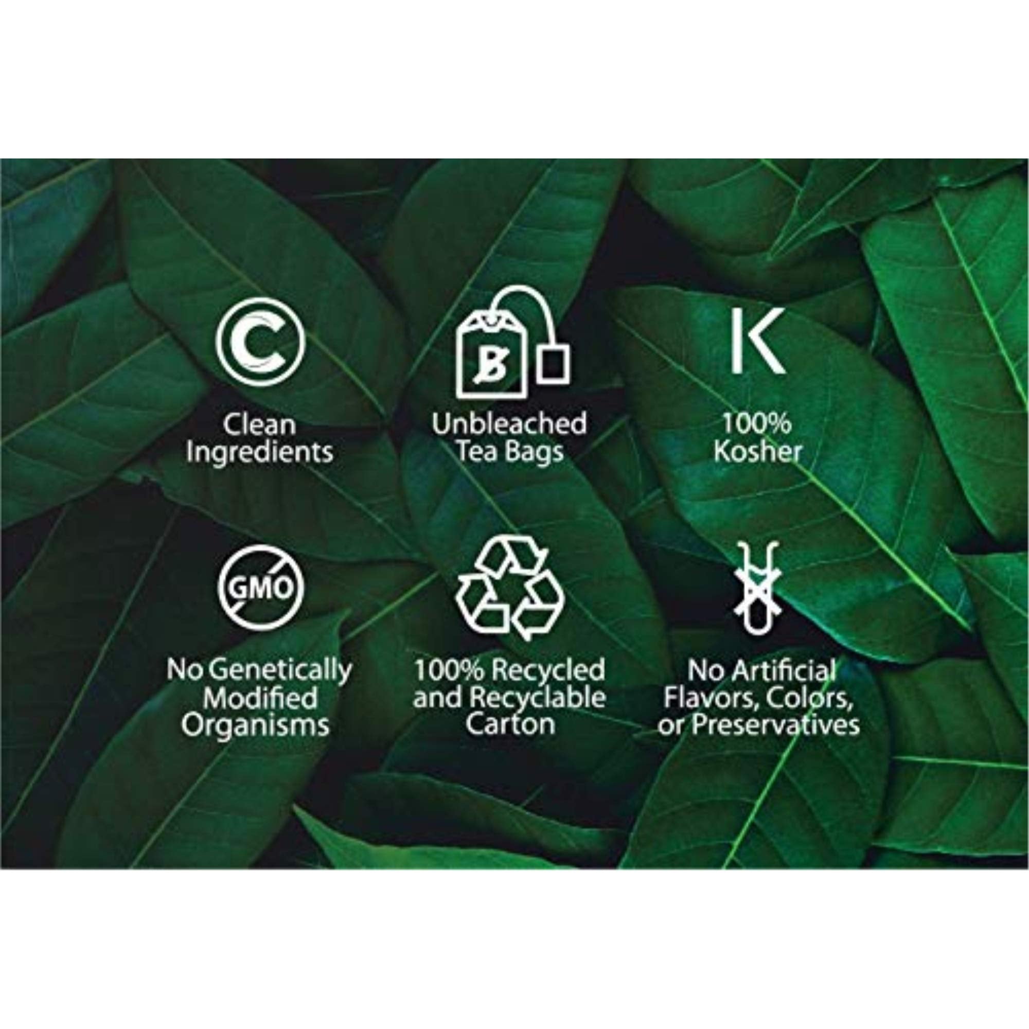 Label on Buddha Teas St John's Wort tea emphasizes caffeine-free, daily enjoyment