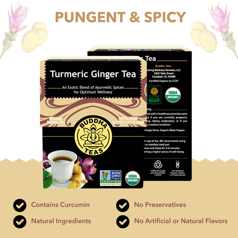 Buddha Teas USDA Organic label highlights natural, responsibly sourced ingredients.
