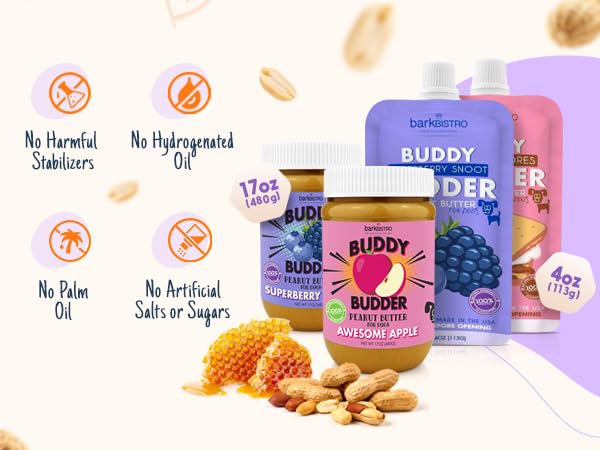 Buddy Budder Variety Pack showcases nine flavors to keep treat time exciting.