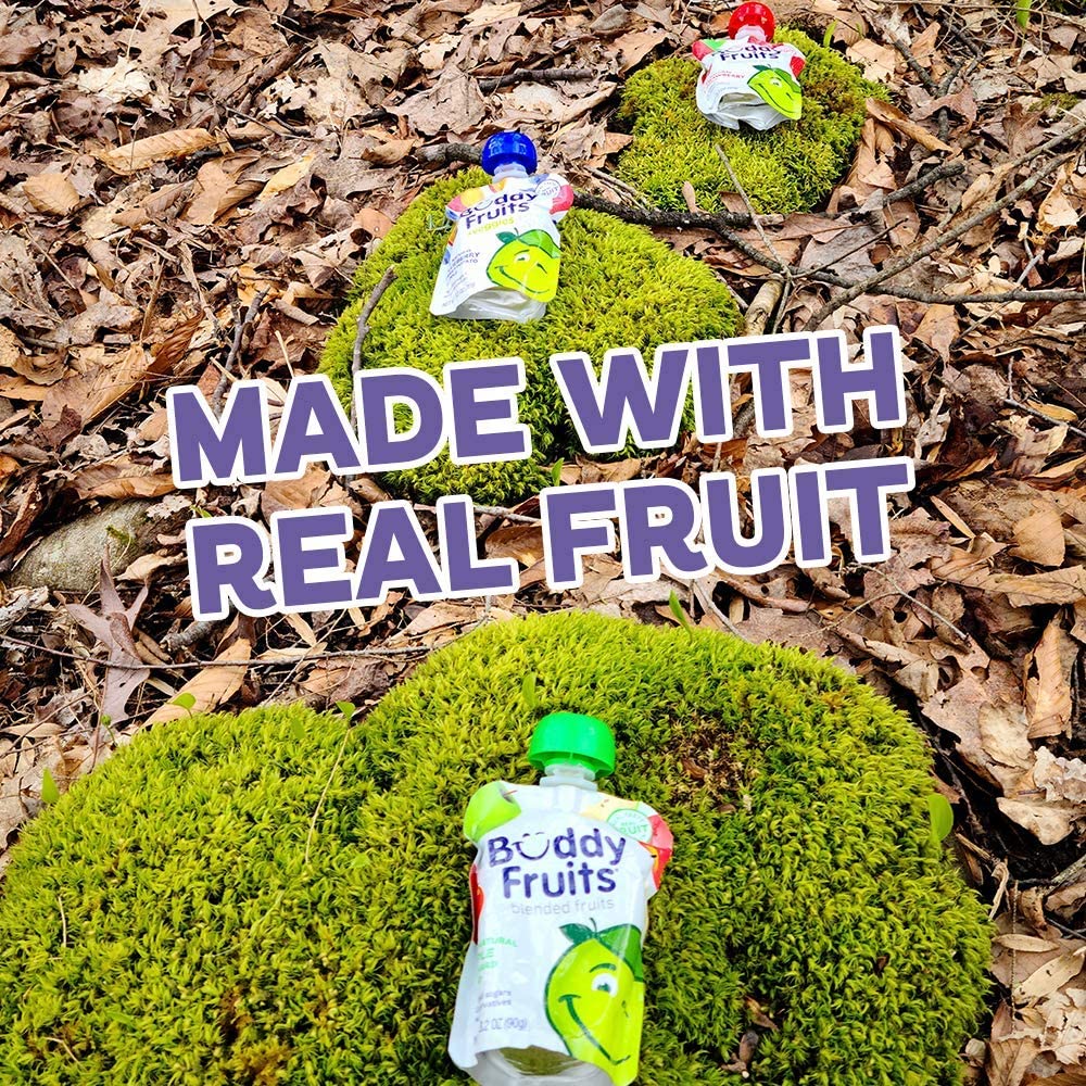 Buddy Fruits label real fruit ingredients signals natural nutrition
