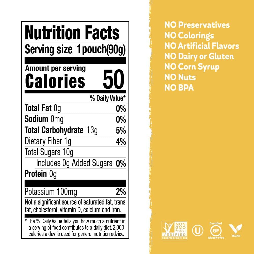 Buddy Fruits banana applesauce pouch in lunchbox, ideal for school lunches.