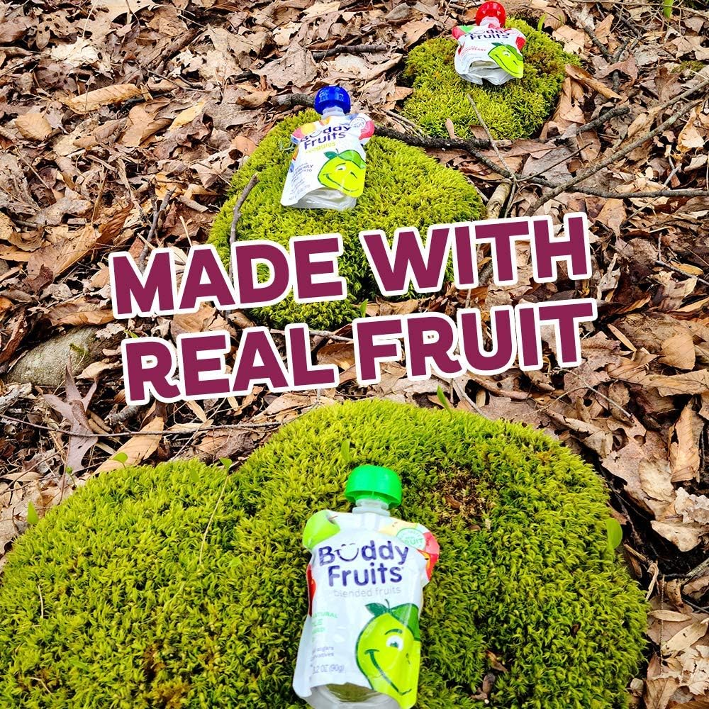 Nut-free label on Buddy Fruits Cinnamon Unsweetened Applesauce pouch