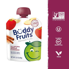 On-the-go Buddy Fruits Cinnamon Unsweetened Applesauce pouch ready for travel