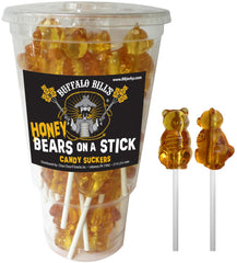 Buffalo Bills Honey Bears on a Stick cup-wrap display for celebrations