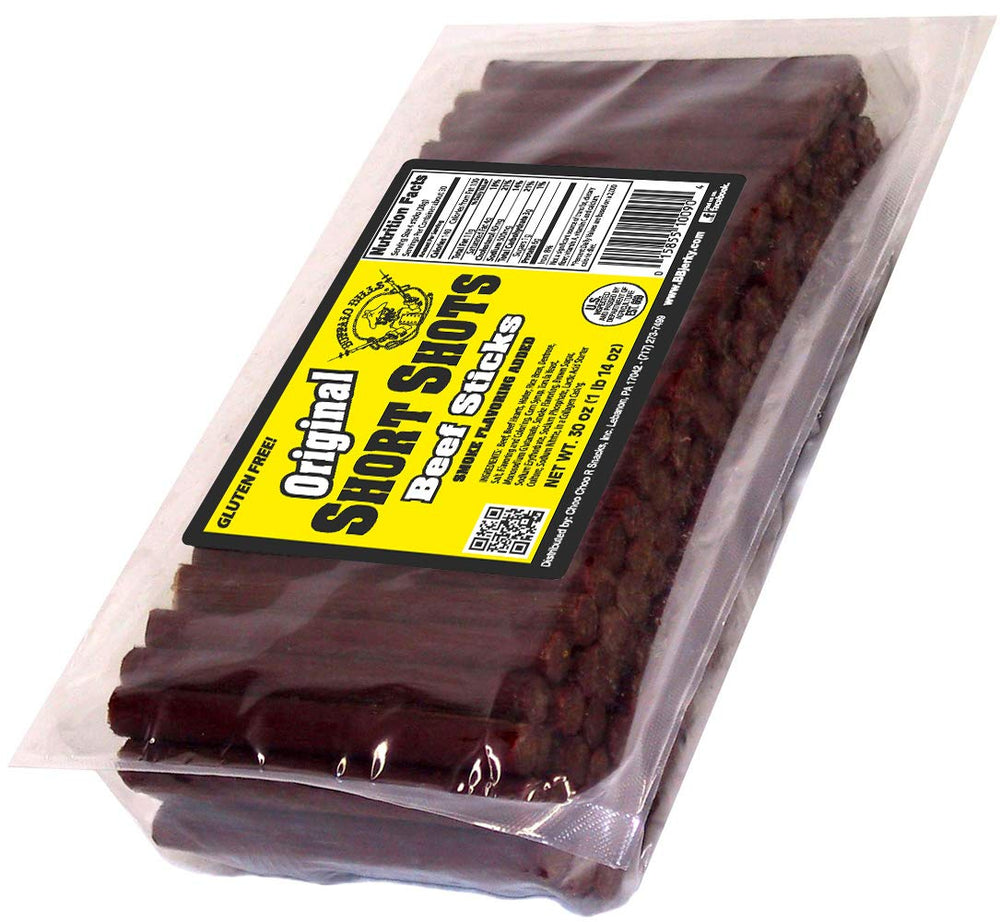 Buffalo Bills Short Shots Original Mild bag front, convenient 30oz packaging for on-the-go snacking.