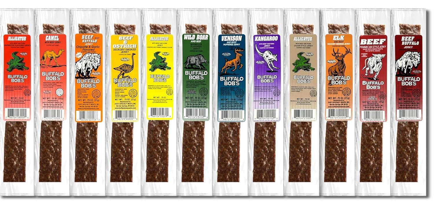 Buffalo Bob's elk jerky: rich game flavor for snack moments.