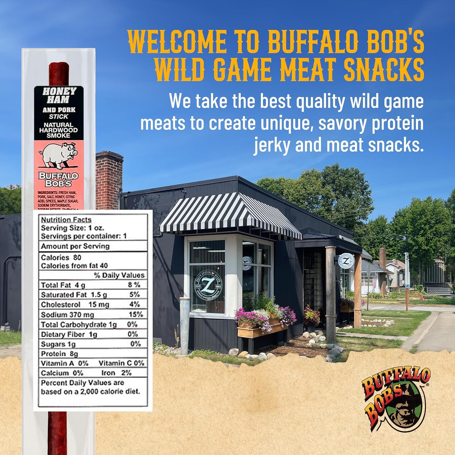 Buffalo Bob's wild game jerky variety: premium bites for hiking or camping.