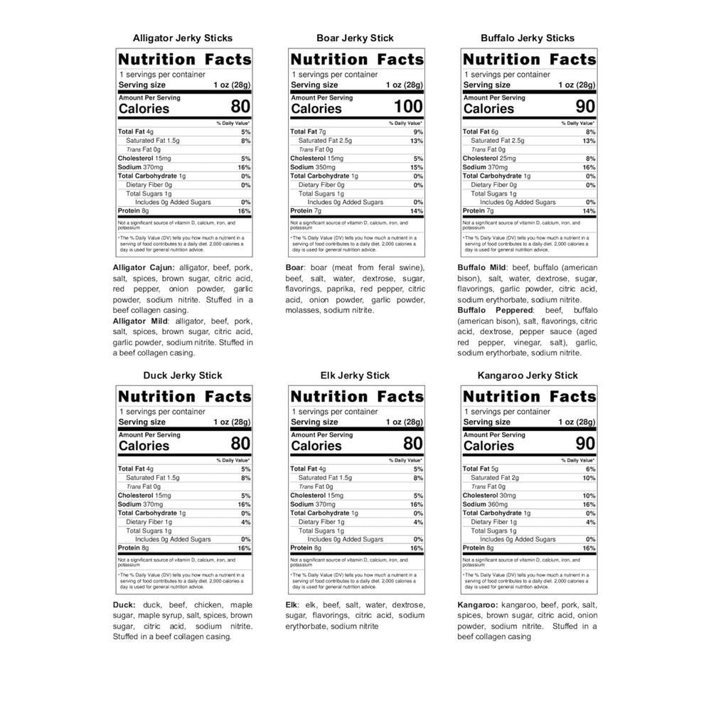 Buffalo Bob's display of 14 flavors highlighting bold, travel-friendly protein options