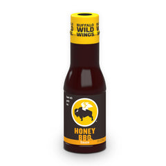 Buffalo Wild Wings Honey BBQ sauce bottle for dipping and glazing wings.