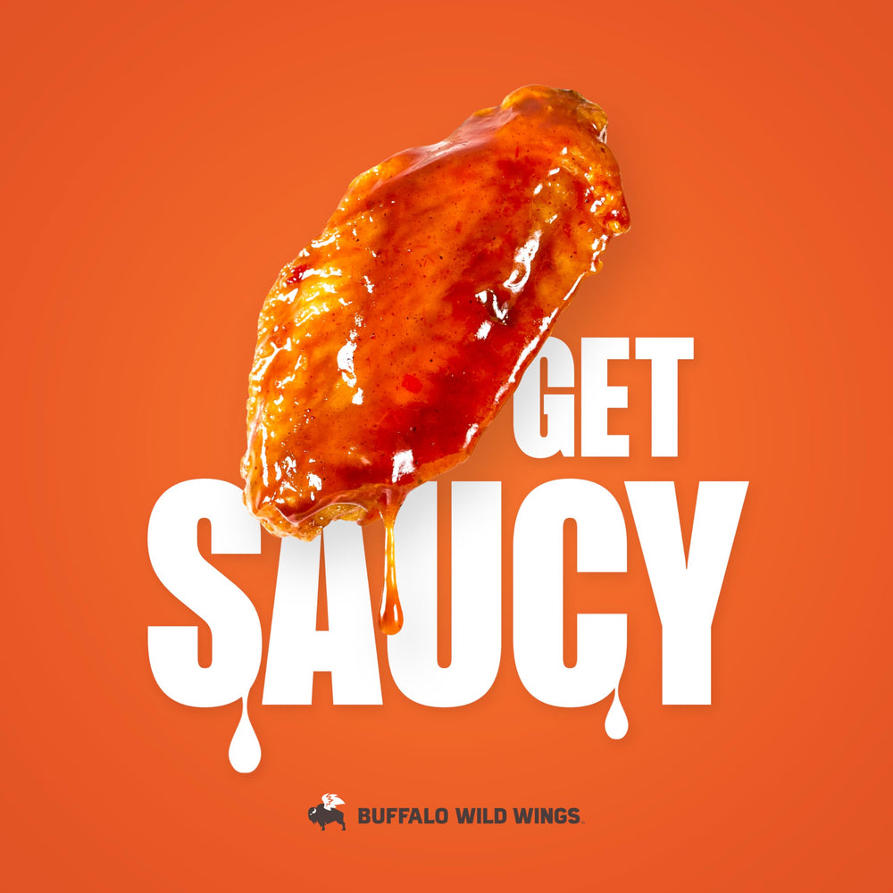 Buffalo Wild Wings Honey BBQ sauce label highlighting versatile uses.