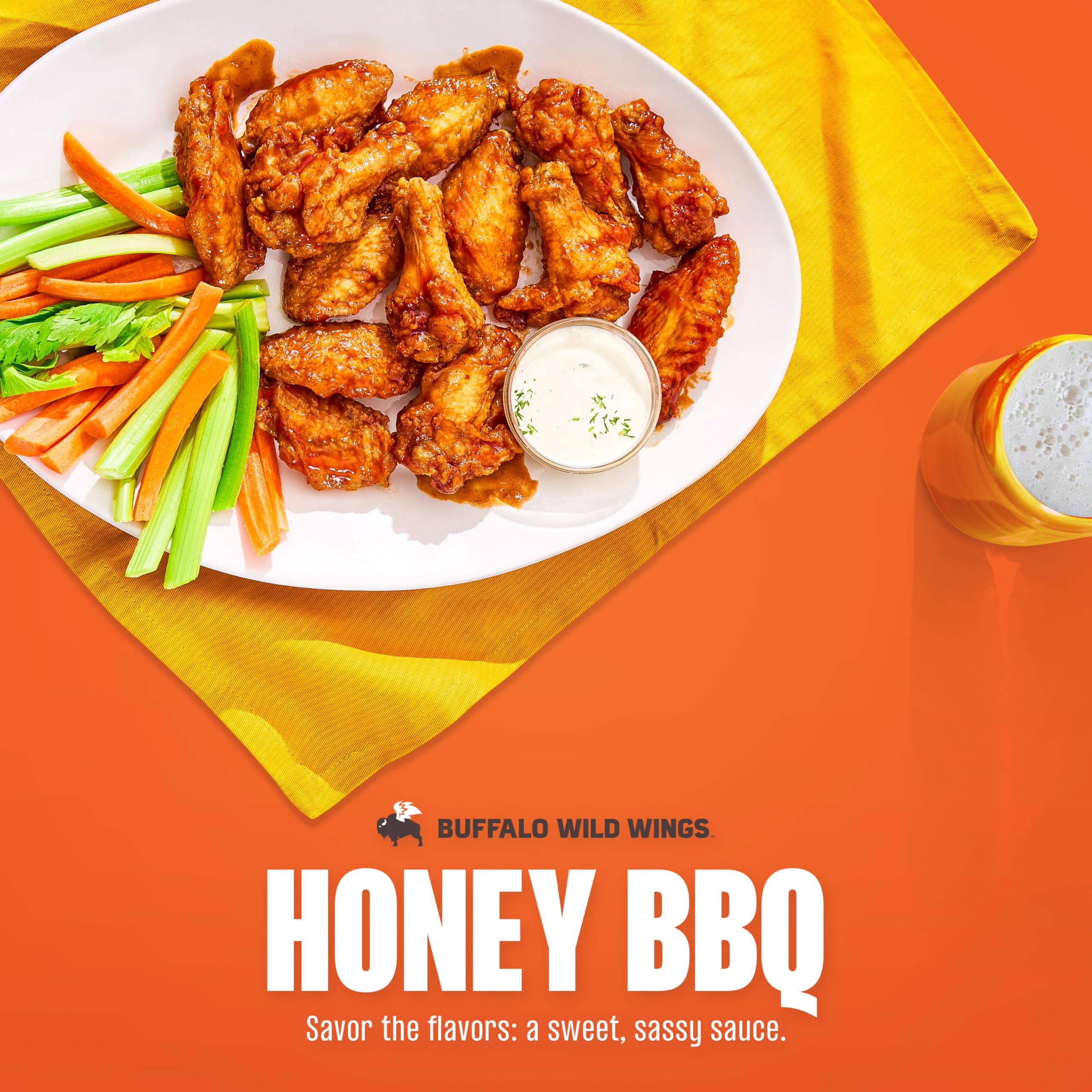 Buffalo Wild Wings Honey BBQ sauce used as a marinade for chicken.