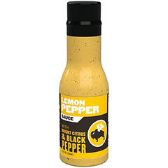 Buffalo Wild Wings Lemon Pepper sauce bottle for wings and dipping.