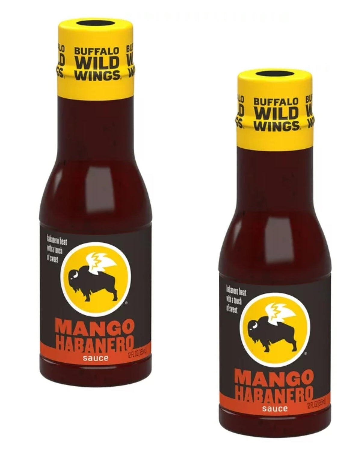 Buffalo Wild Wings Mango Habanero sauce bottle front for bold wings flavor