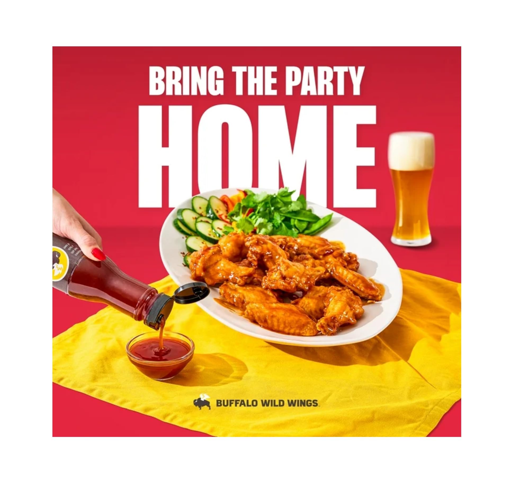 Buffalo Wild Wings Mango Habanero sauce dipping dish ready for snacking