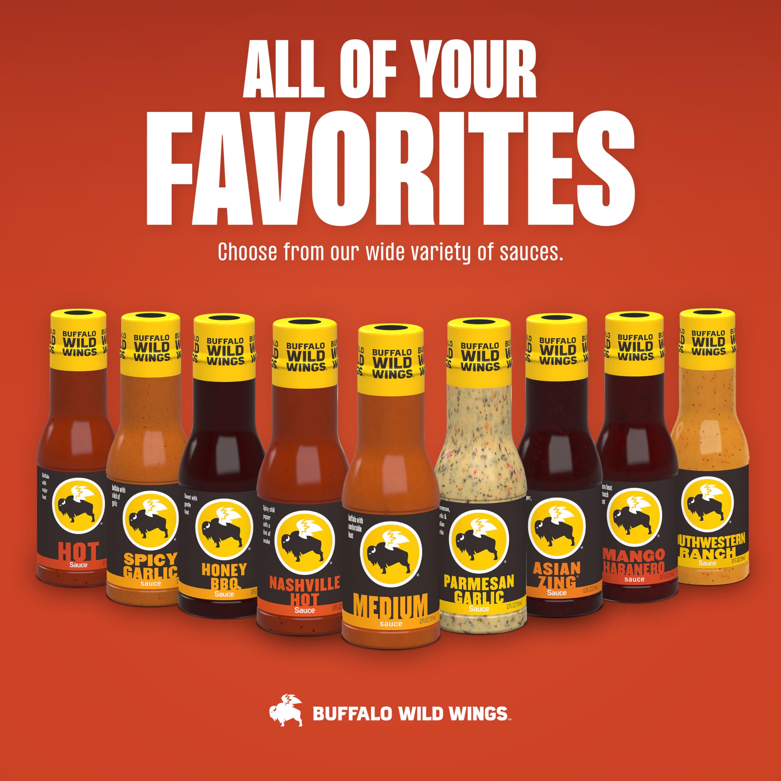 Buffalo Wild Wings Medium Buffalo Sauce on burger topping for extra zing