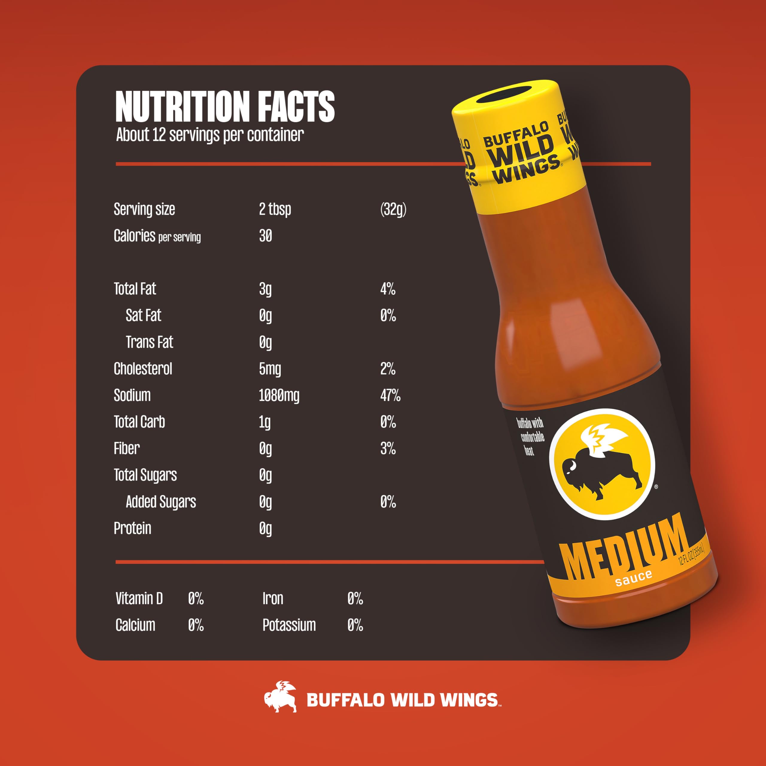 Buffalo Wild Wings Medium Buffalo Sauce for dipping and snacking with chips