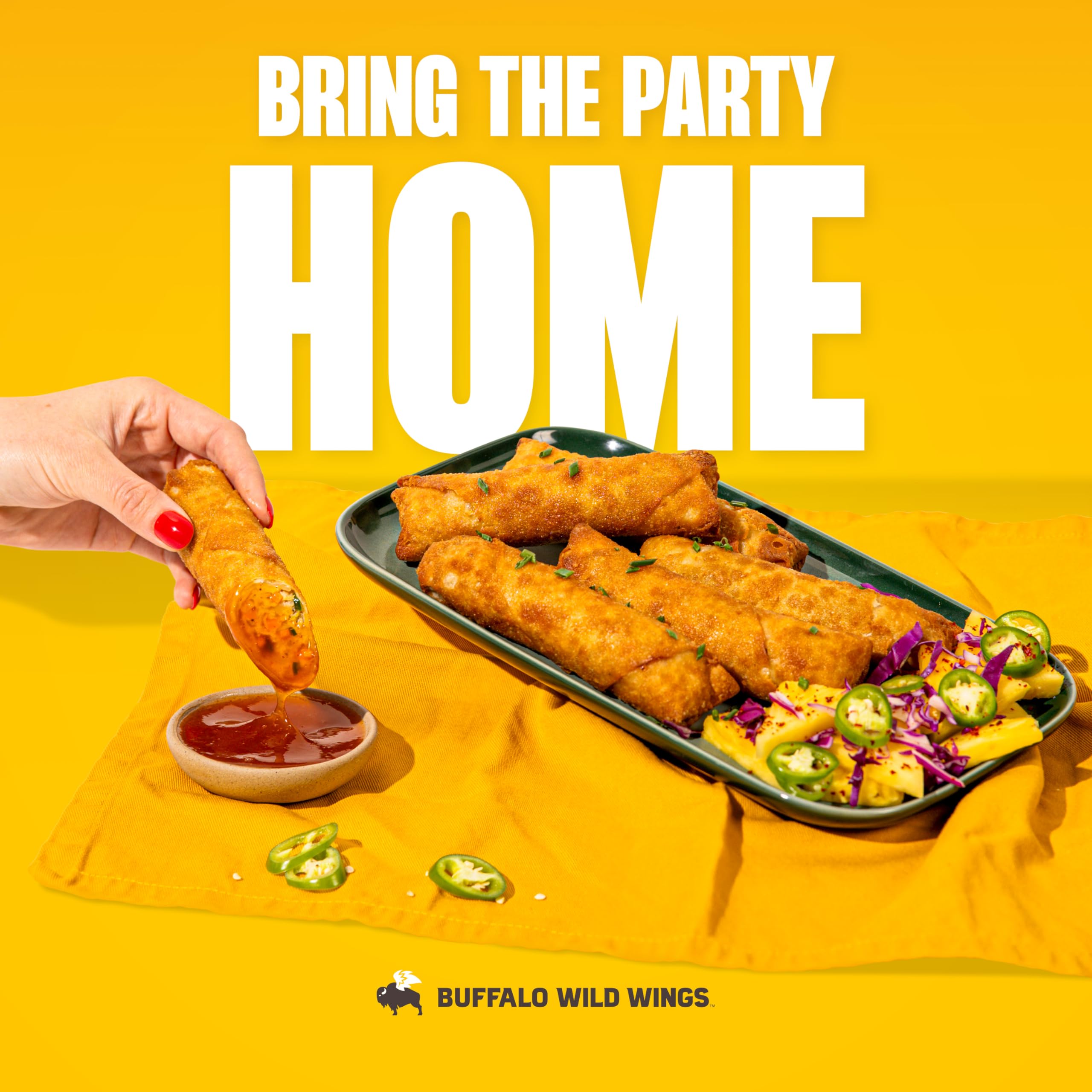 Vegetables marinated with Buffalo Wild Wings Sweet and Sour Sauce for flavor