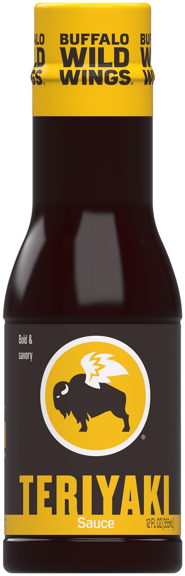 Buffalo Wild Wings Teriyaki bottle pouring glaze for wings and more.