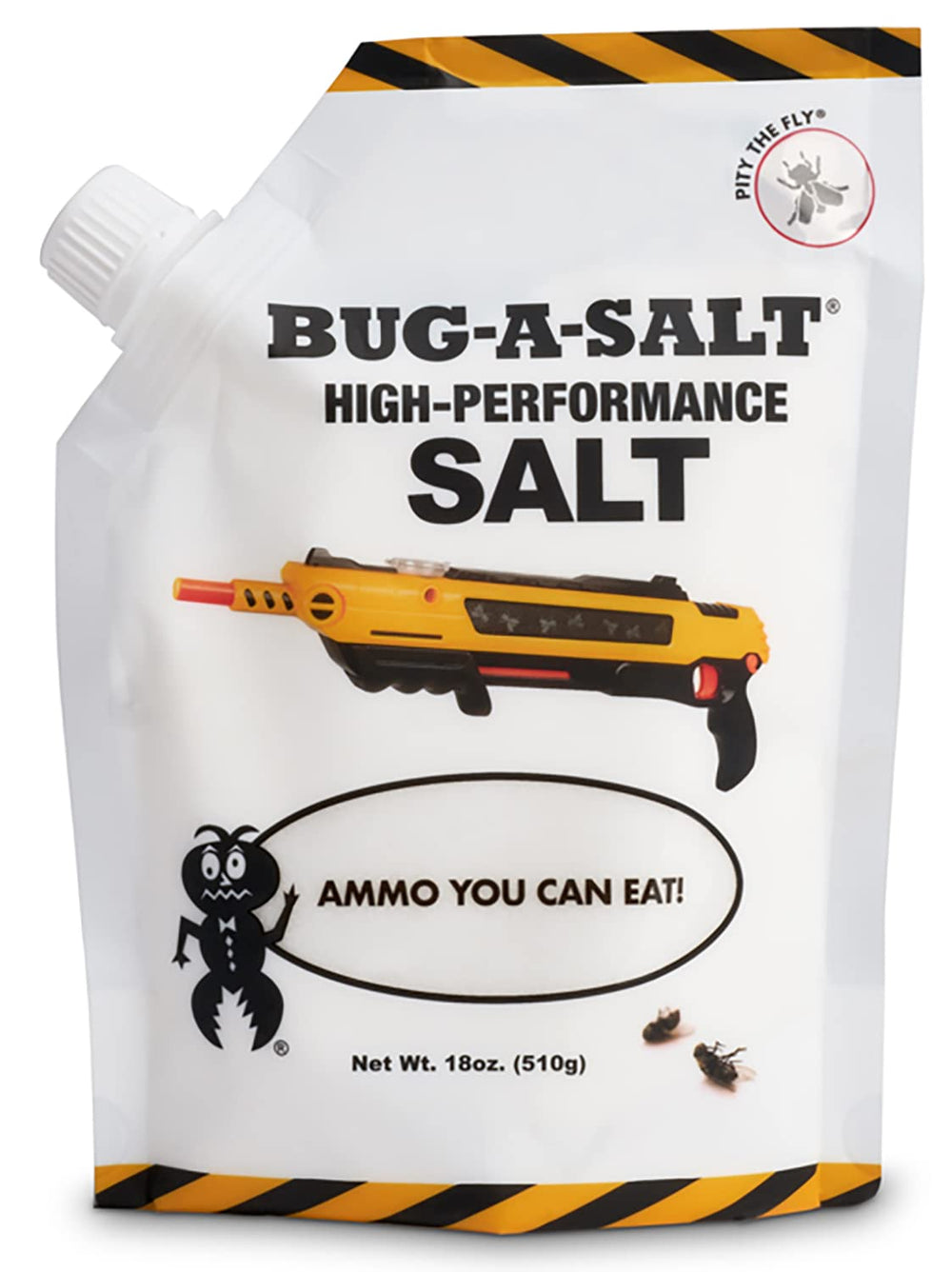 BUG-A-SALT high performance salt pouch pour showcases controlled dispensing for faster target hits.