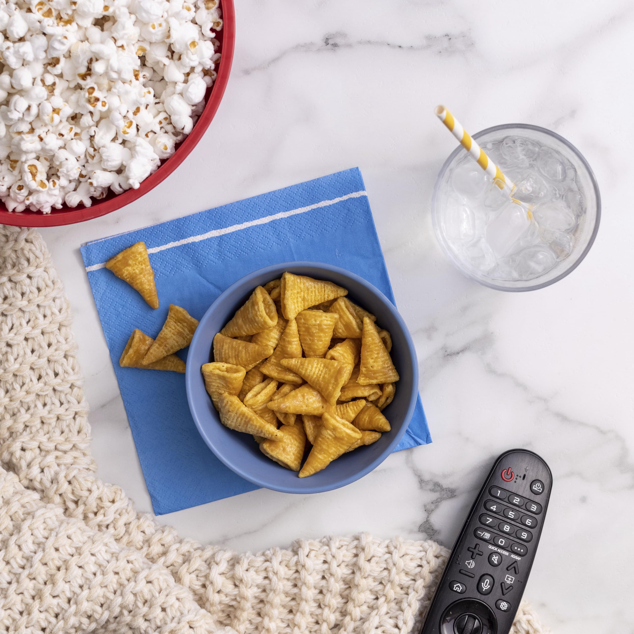 Desk-ready Bugles Caramel Snacks for a quick treat.