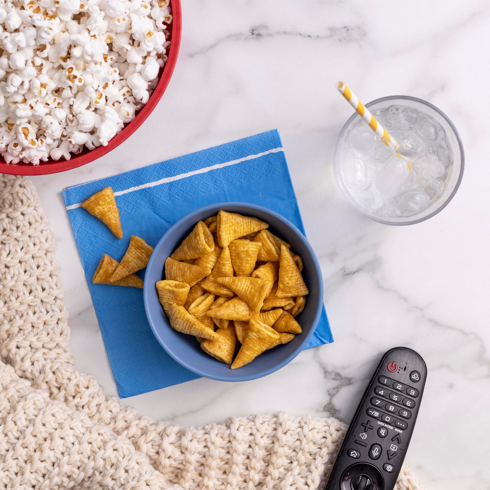 Desk-ready Bugles Caramel Snacks for a quick treat.