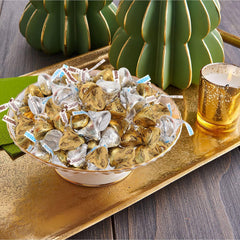 Buha Sweets almond-filled chocolates wrapped in foil for party favors
