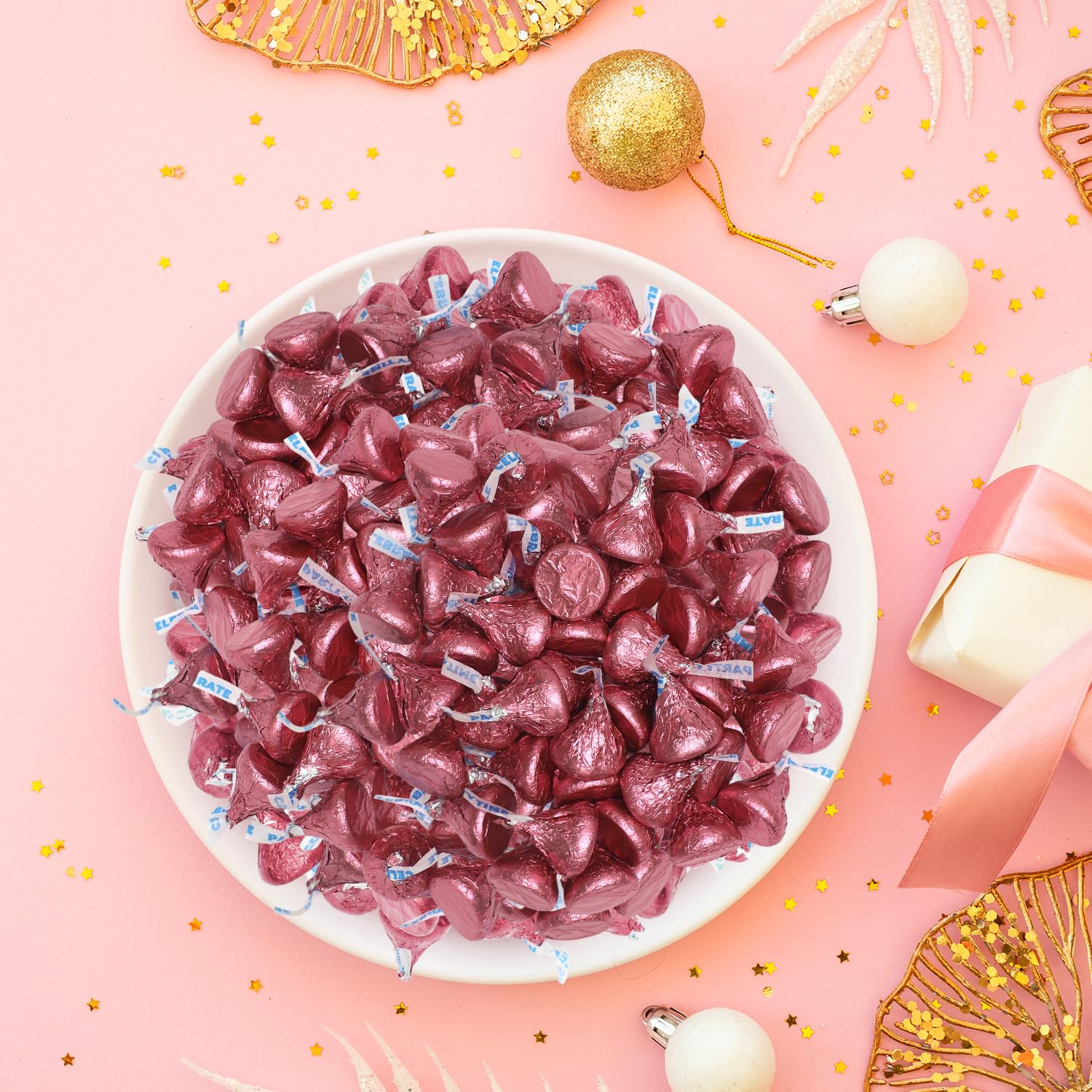 Buha Sweets pink chocolate candies for baby showers and celebrations