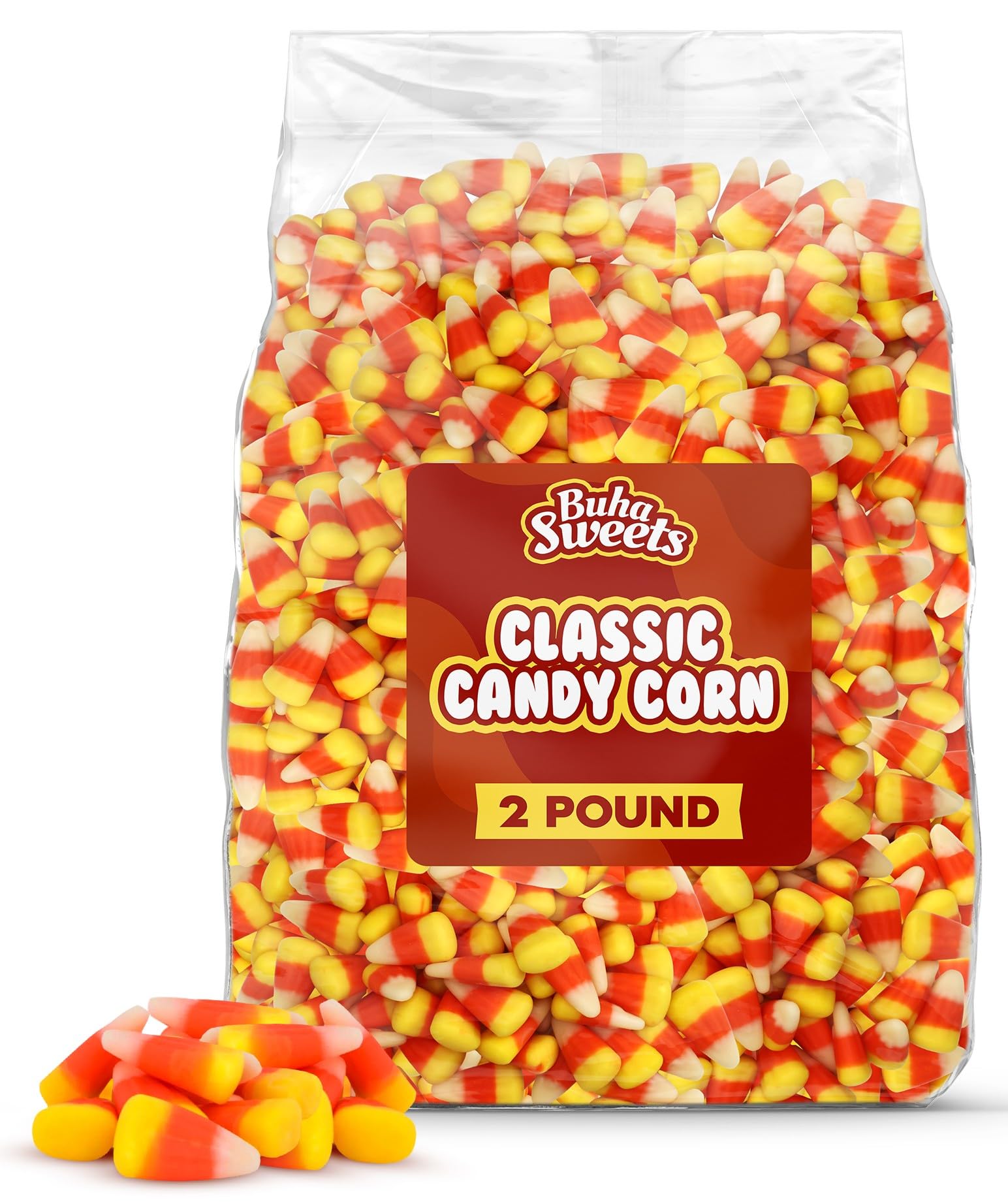 Buha Sweets candy corn two-pound bag tri-color for sharing at fall gatherings