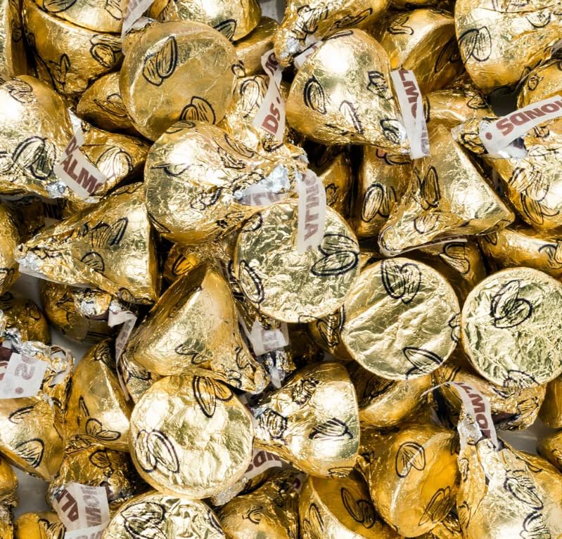 Buha Sweets crunchy almond-filled chocolates in gold foil, great for premium dessert tables.