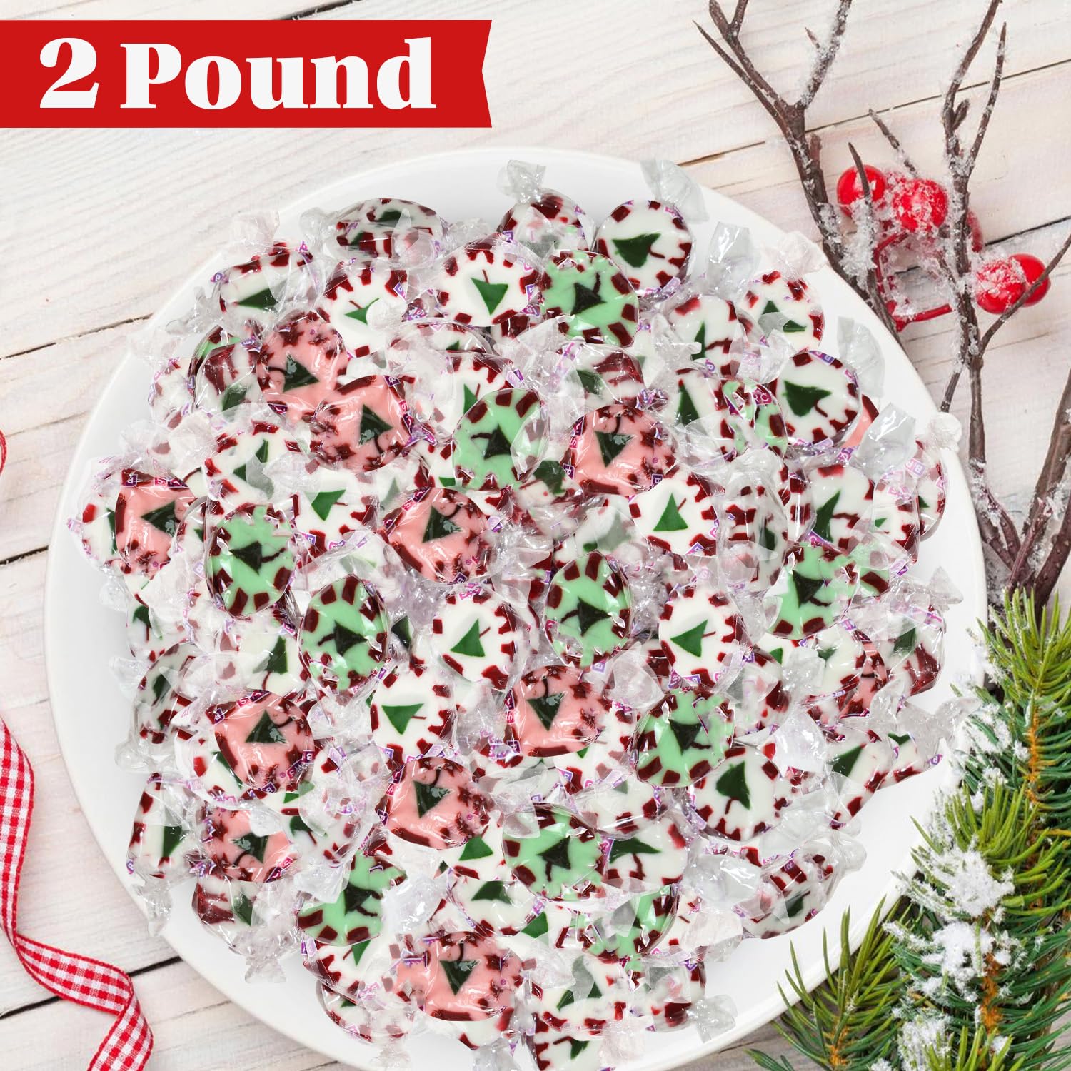 Buha Sweets 2 lb bulk bag of festive nougats for parties and gifting