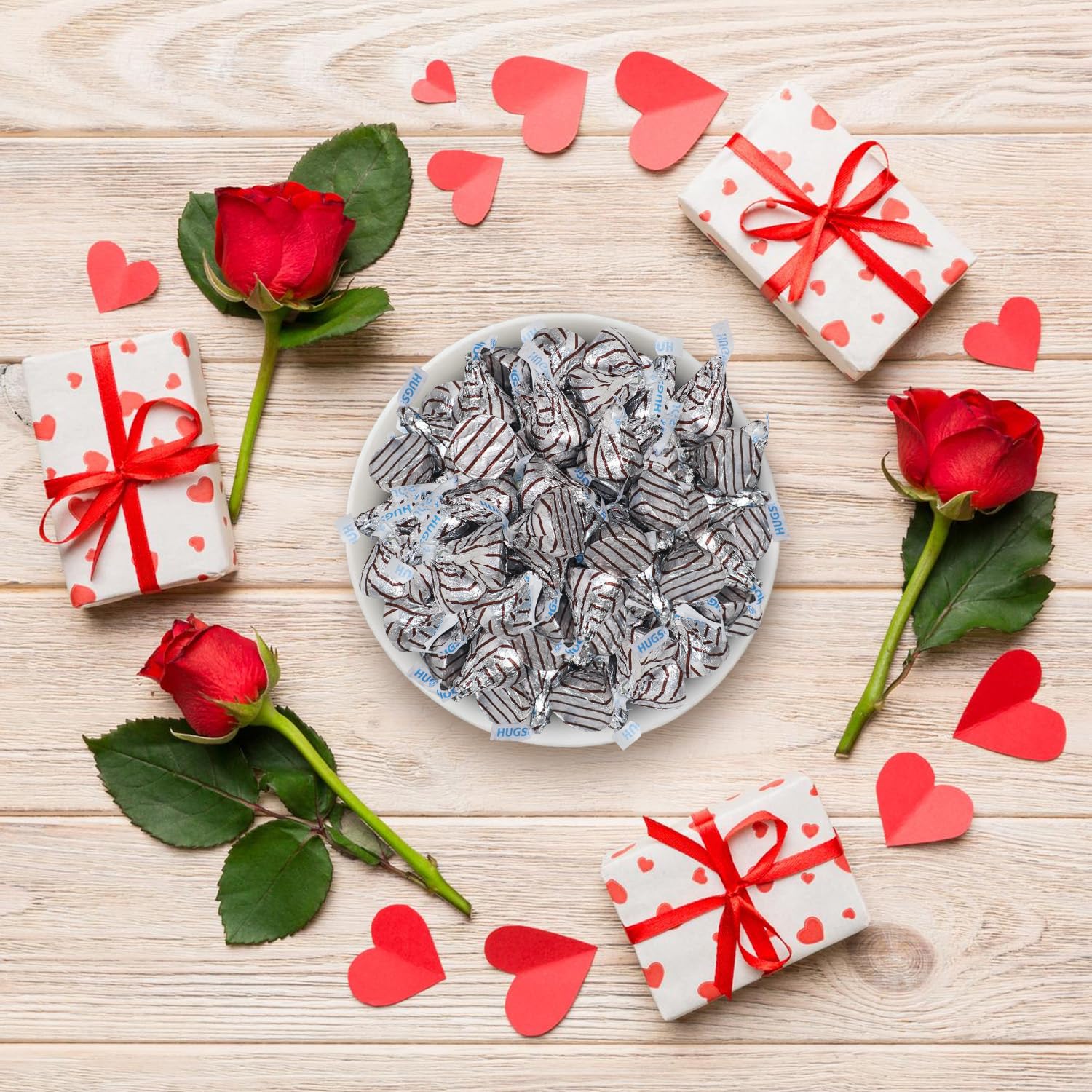 Buha Sweets office party treats with milk chocolate Hugs.