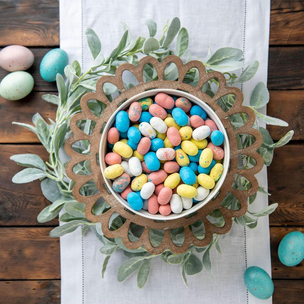 Buha Sweets party table with robin eggs adds colorful crunch to celebrations.