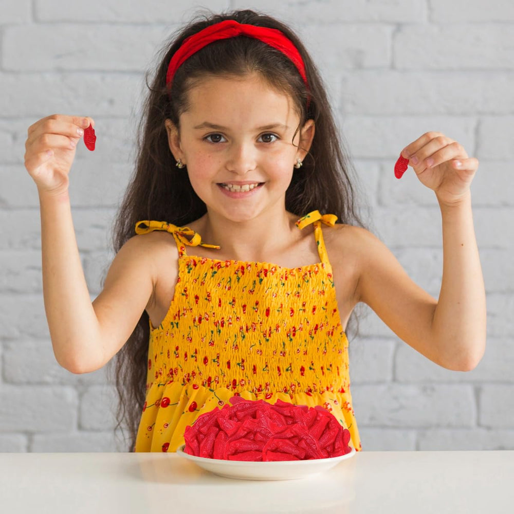 Buha Sweets Swedishfish party display, red fish gummies for favors and treats