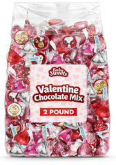 Buha Sweets valentines chocolates with festive foil designs for party display.