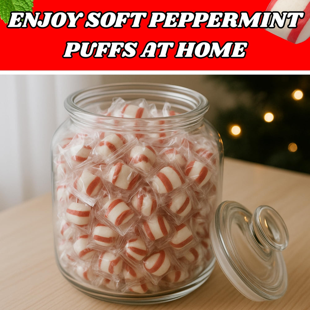 Bulk Bites Peppermint Puff Mints in dispensers for waiting areas.