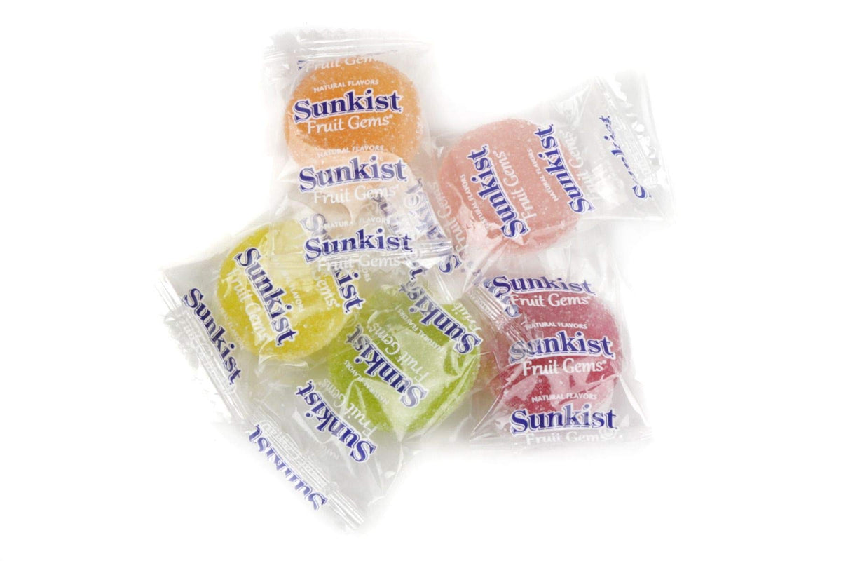 Bulk Candy Sunkist Fruit Gems wrapped one-pound bag for on-the-go snacking