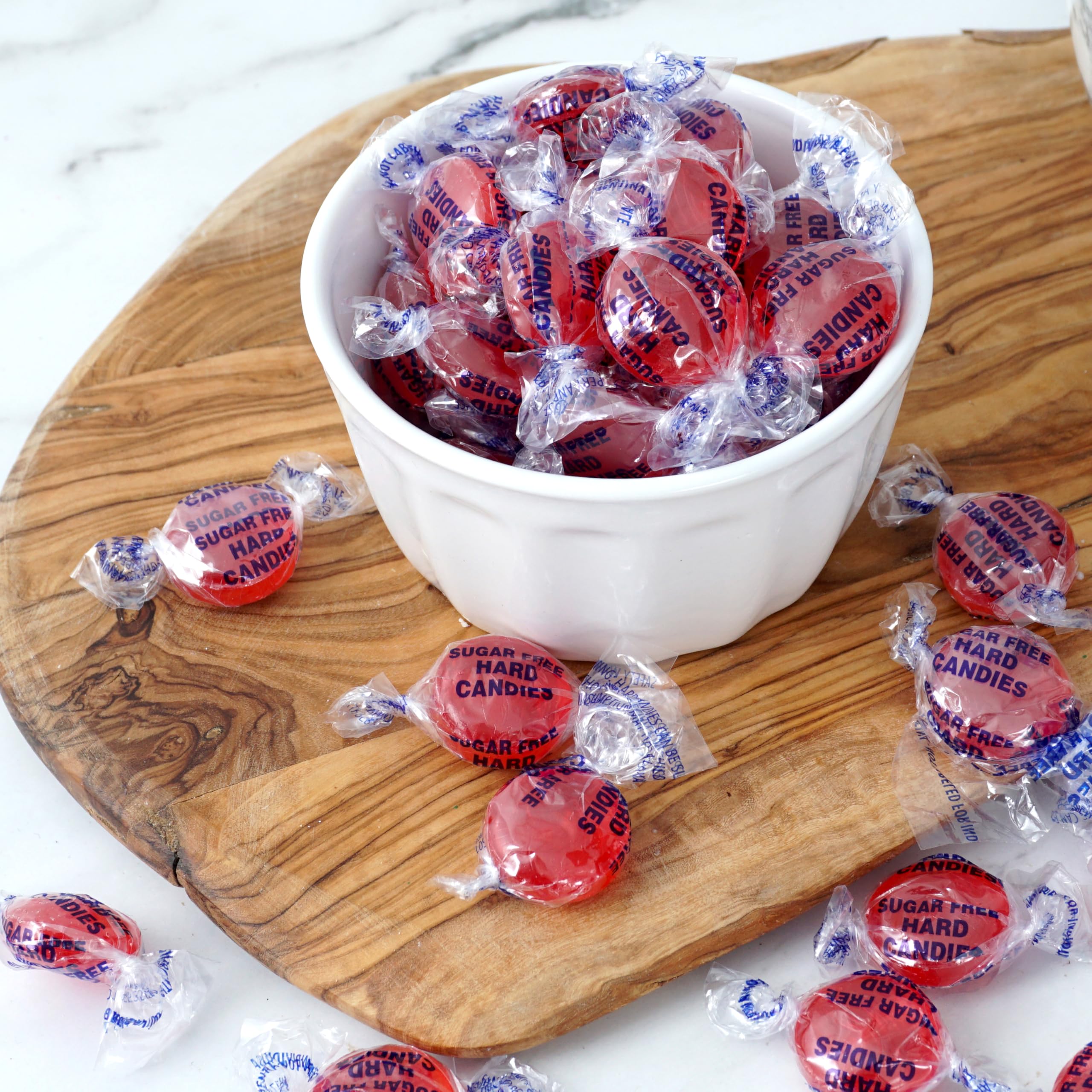The Hampton Candy Company sugar-free cinnamon discs offer a spicy, guilt-free break.