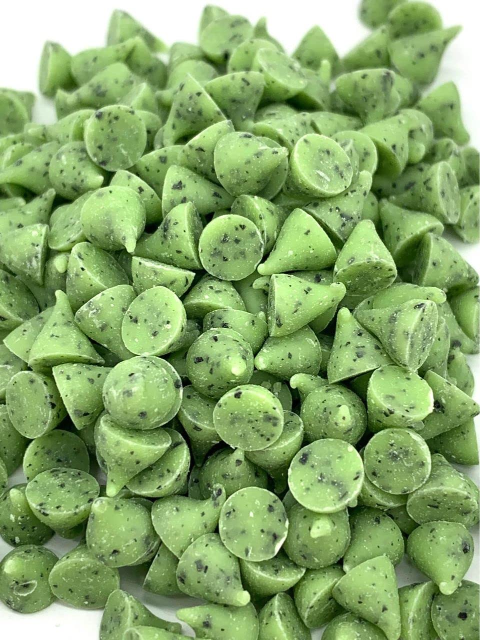 Green Mint Chips bulk-size bag close-up showing resealable zip lock.
