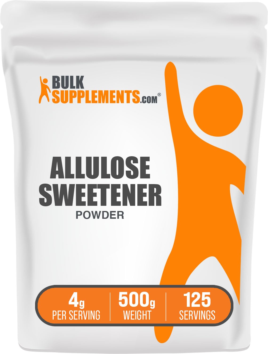 BulkSupplements Allulose powder bottle for sugar-free baking and beverages.