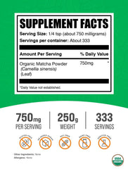 BulkSupplements Organic Matcha Powder enhances espresso with smooth, earthy notes.