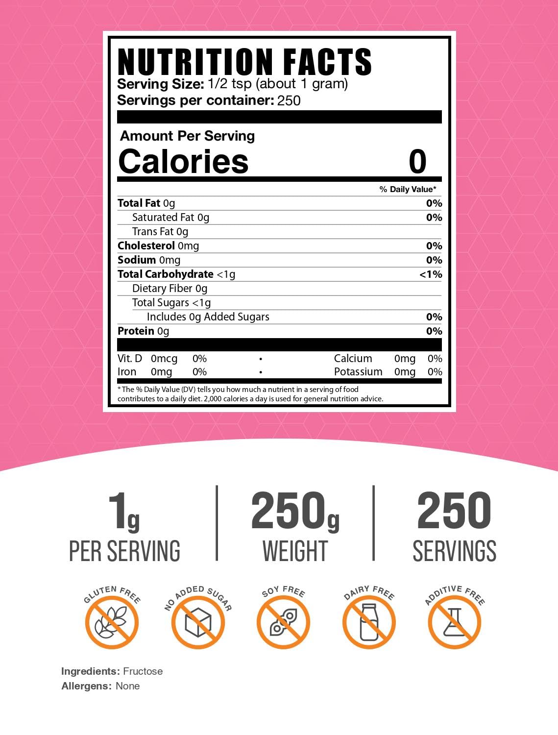 BulkSupplements Fructose Powder granules on a scoop for precise portioning in recipes.